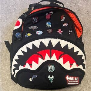 Sprayground Red Limited Edition Backpack NBA logos